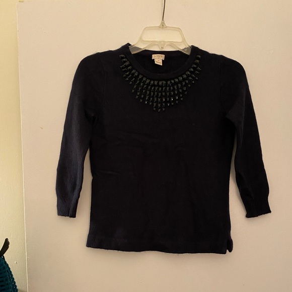 J.Crew Gemstone Collar Wool Sweater - Picture 2 of 5